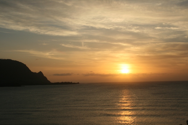 Sunset, the Napali Coast.